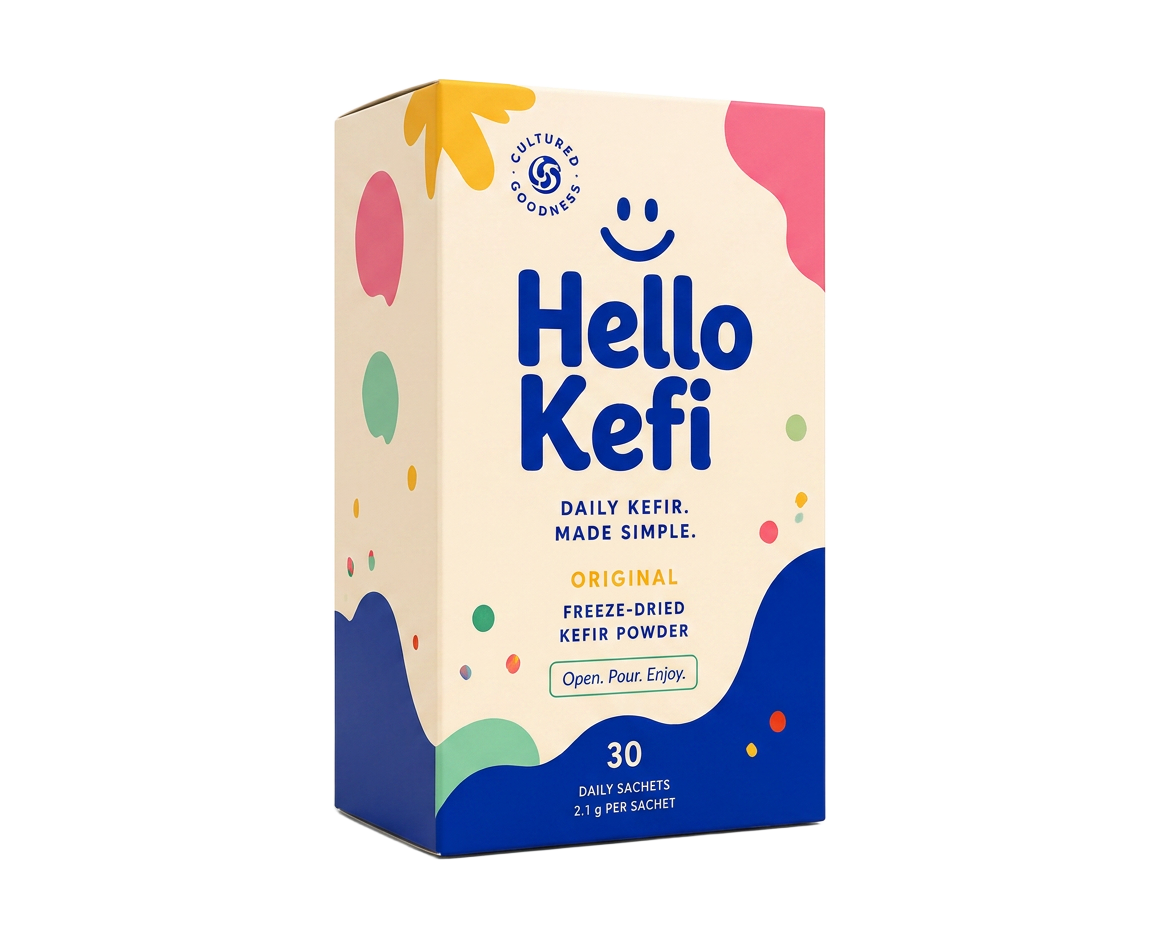 Hello Kefi retail box of 30 daily sachets